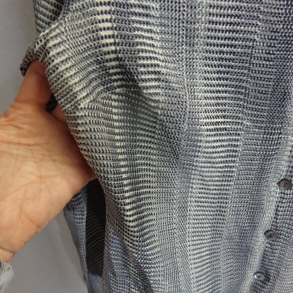 Kenneth Cole New York Size 4 100% Silk Blouse Black/White - Picture 9 of 16